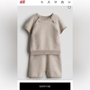 H&M Beige Striped Baby Set